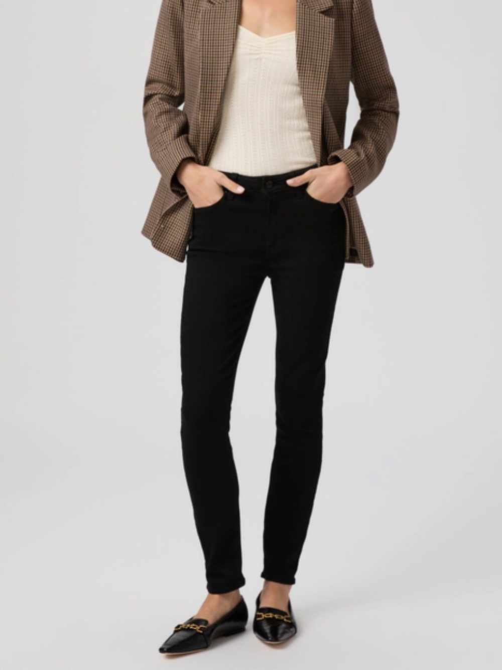 PAIGE Hoxton Ankle Black High Rise Skinny Jeans Women’s 31 Stretch USA